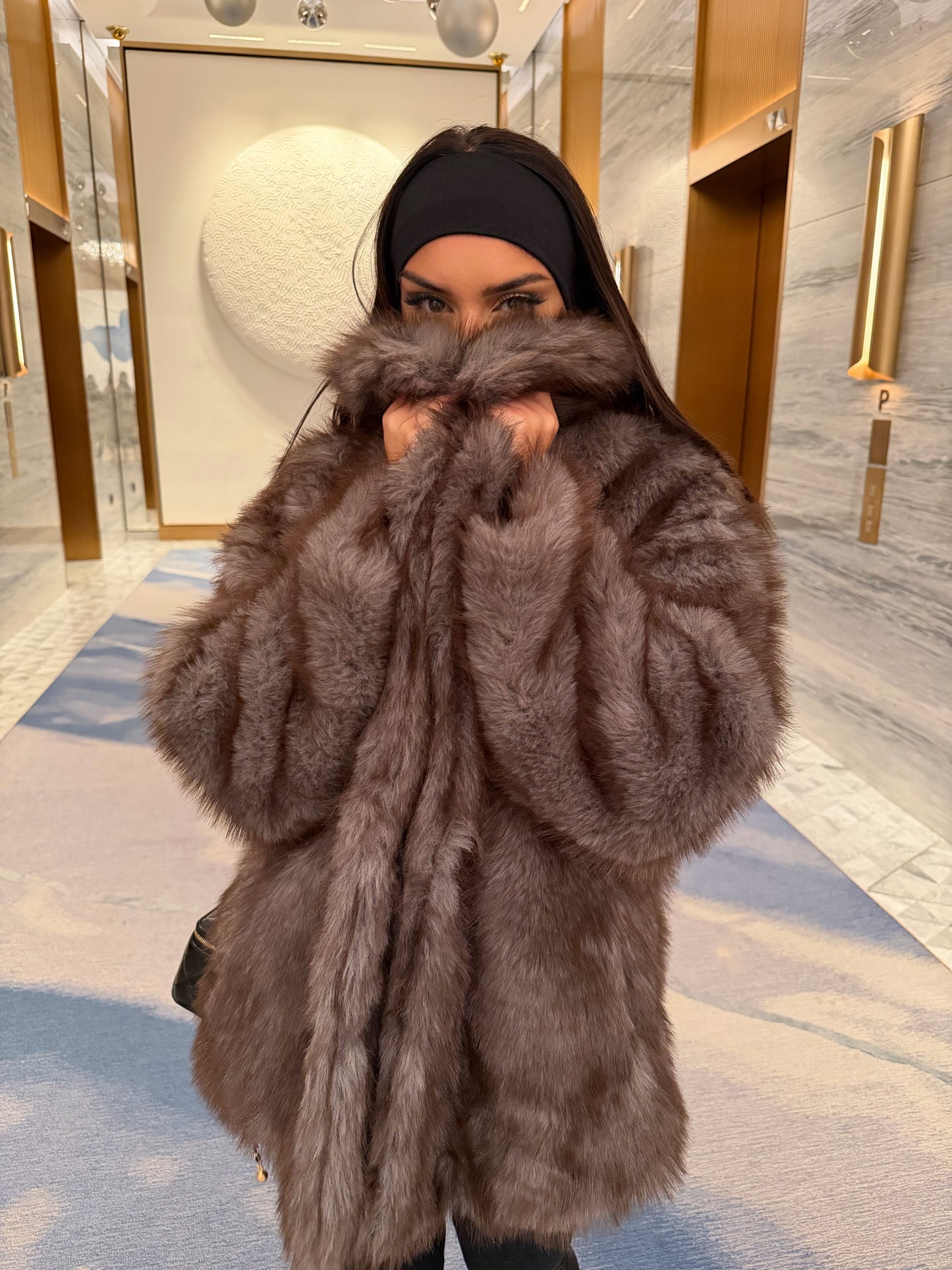 Manteau fourrure - Marron