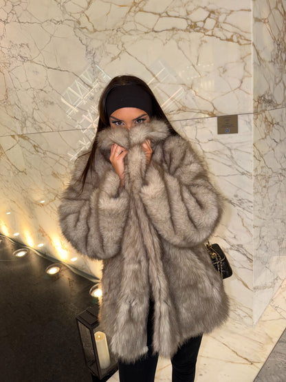 Manteau fourrure – Beige