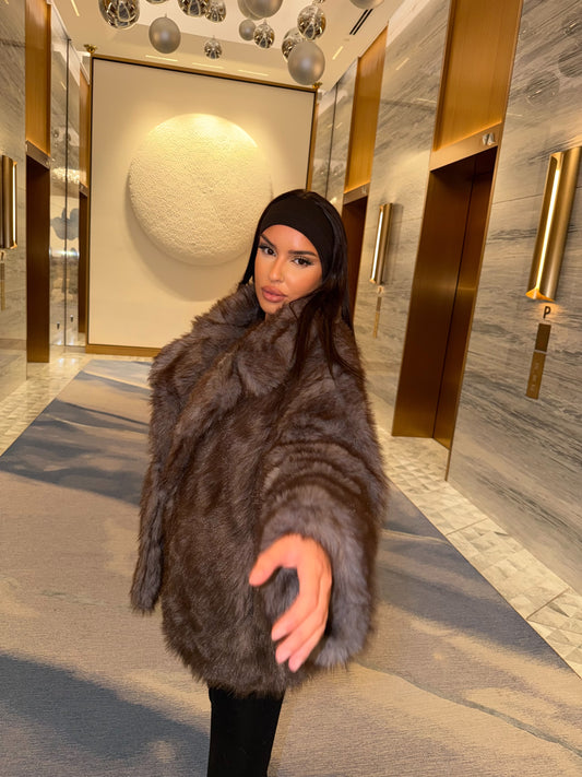 Manteau fourrure - Marron